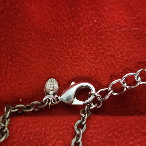 Chico's Vintage Silver Tone Abstract Stone Circle Duo 16.25" Pendant Necklace - Picture 13 of 16